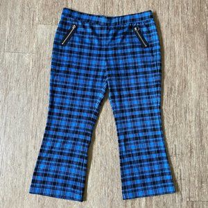 Wild Fable Blue Plaid Stretchy Zipper Pants